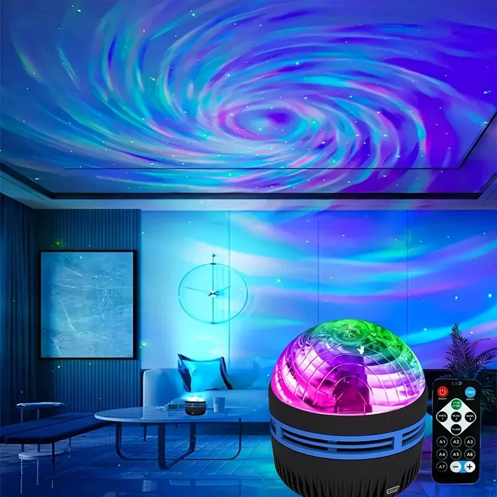 LED Galaxy Star Projector Light – Multicolor Night Lamp with Remote Control