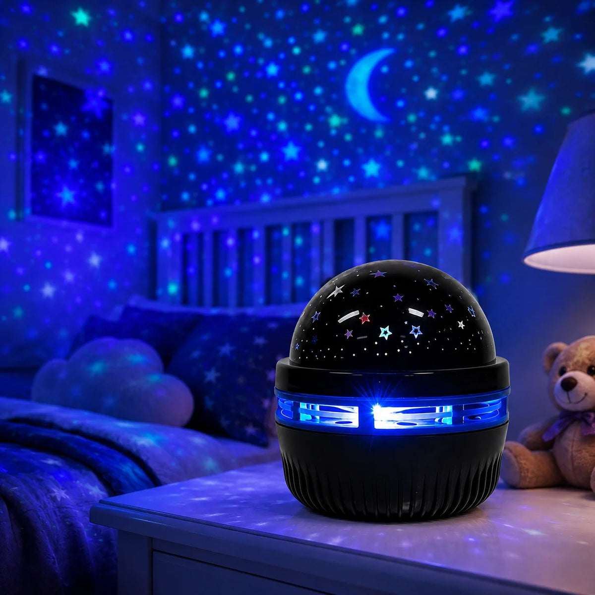 Starry Sky Galaxy Projector Lamp – LED Moon & Star Night Light