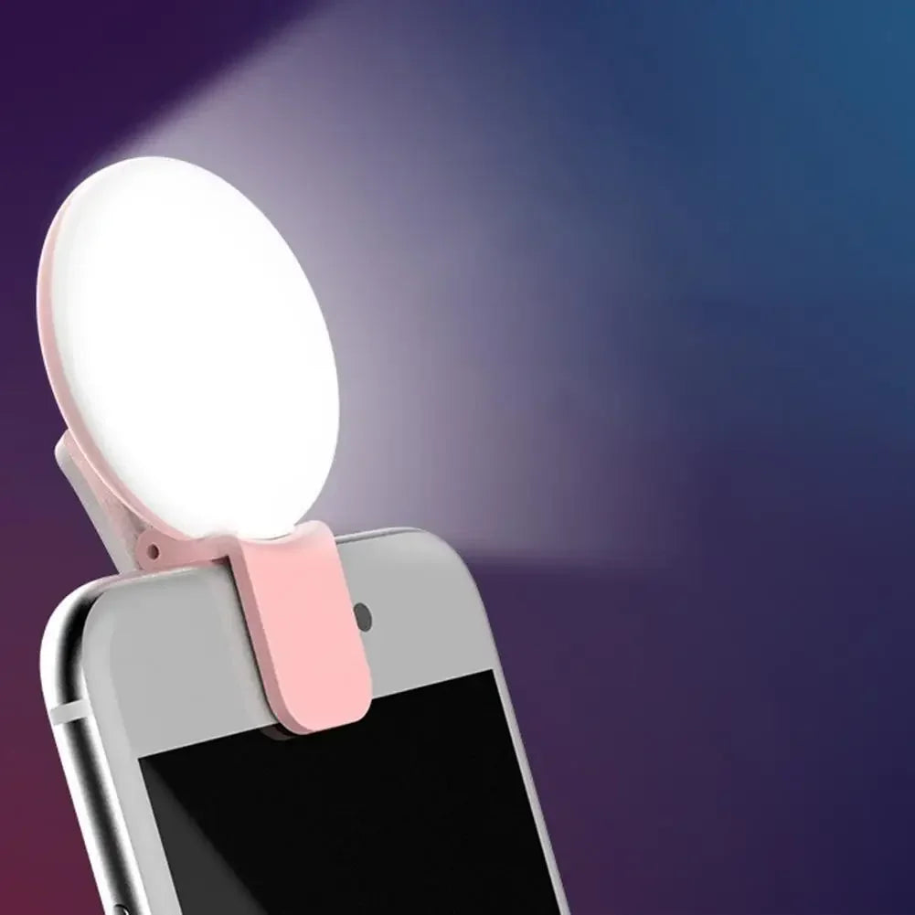 Portable LED Selfie Ring Light with 3-Level Brightness Adjustment