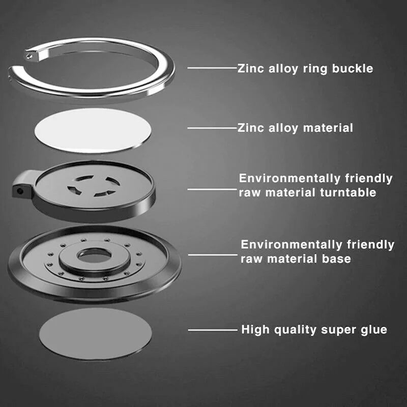360° Rotating Magnetic Phone Ring Holder & Car Mount