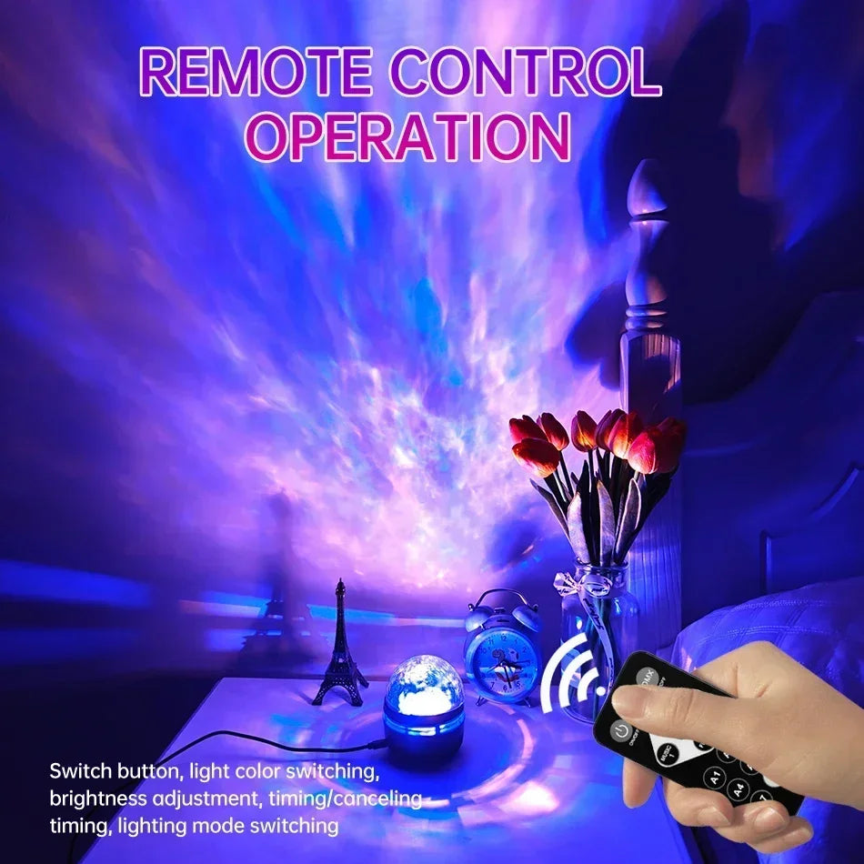 LED Galaxy Star Projector Light – Multicolor Night Lamp with Remote Control