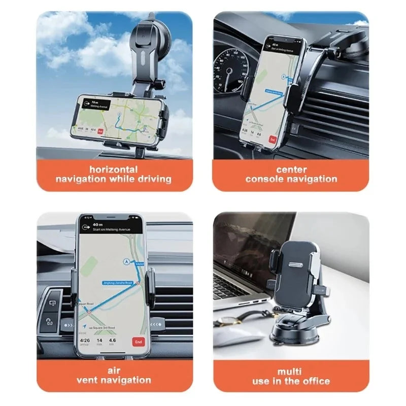 Universal Car Phone Holder – Dashboard & Windshield Mount for GPS Navigation