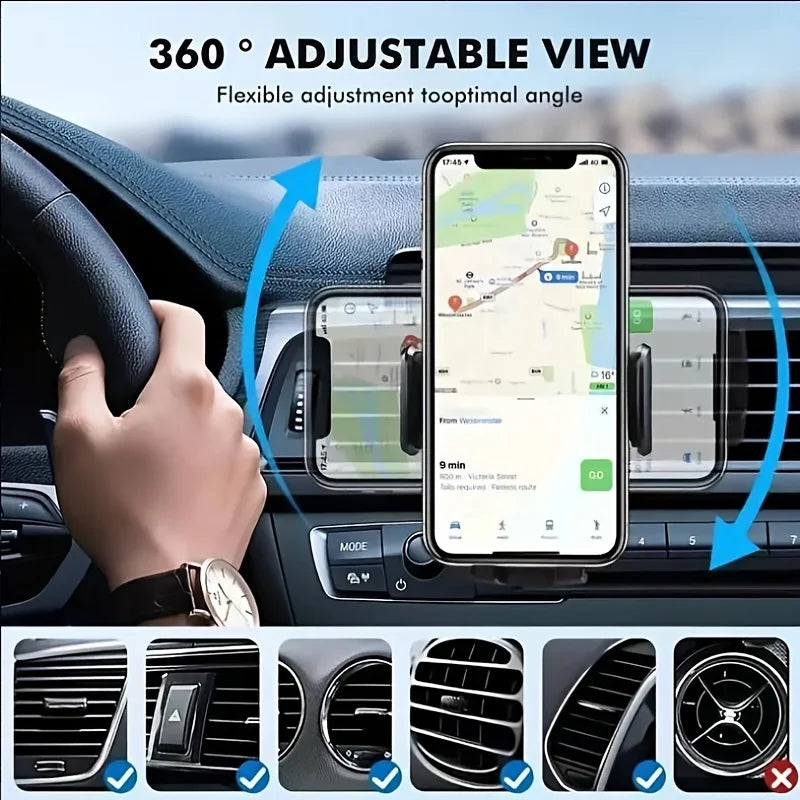 Universal Car Air Vent Phone Holder – Adjustable Smartphone Mount for GPS Navigation