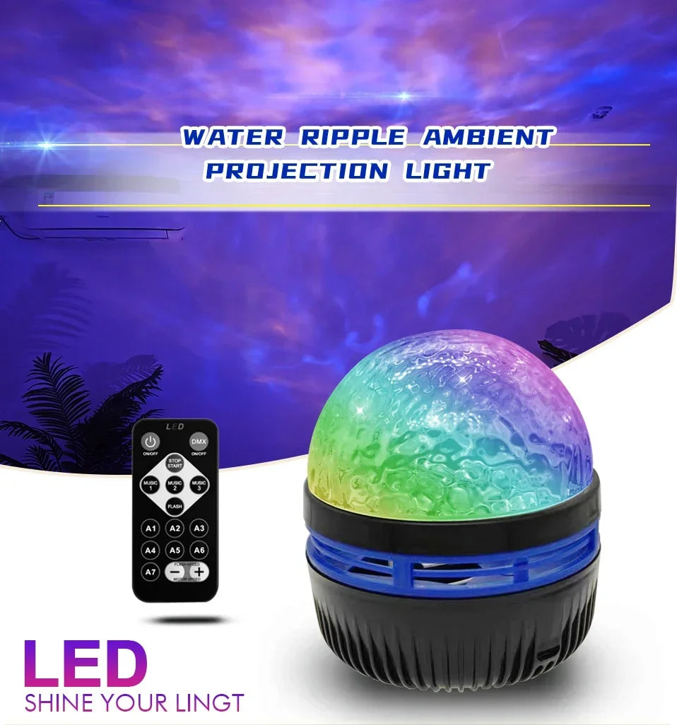 LED Galaxy Star Projector Light – Multicolor Night Lamp with Remote Control