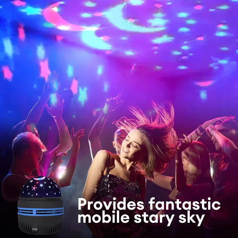 Magic Ball Star Projector Night Light – 360° Rotating LED Moon & Stars Lamp